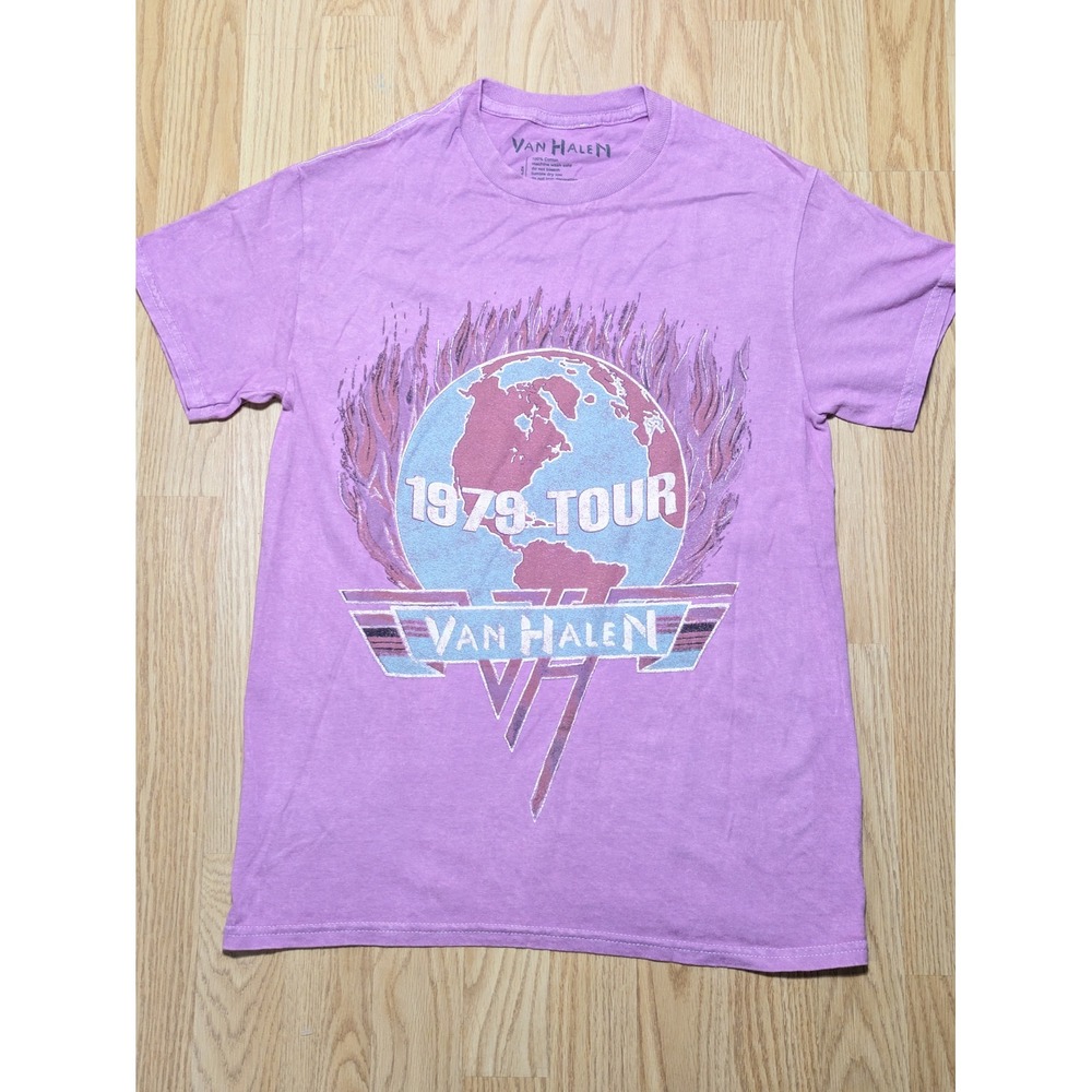 Van Halen Mens 1979 Tour Graphic Short Sleeve T-Shirt Purple S